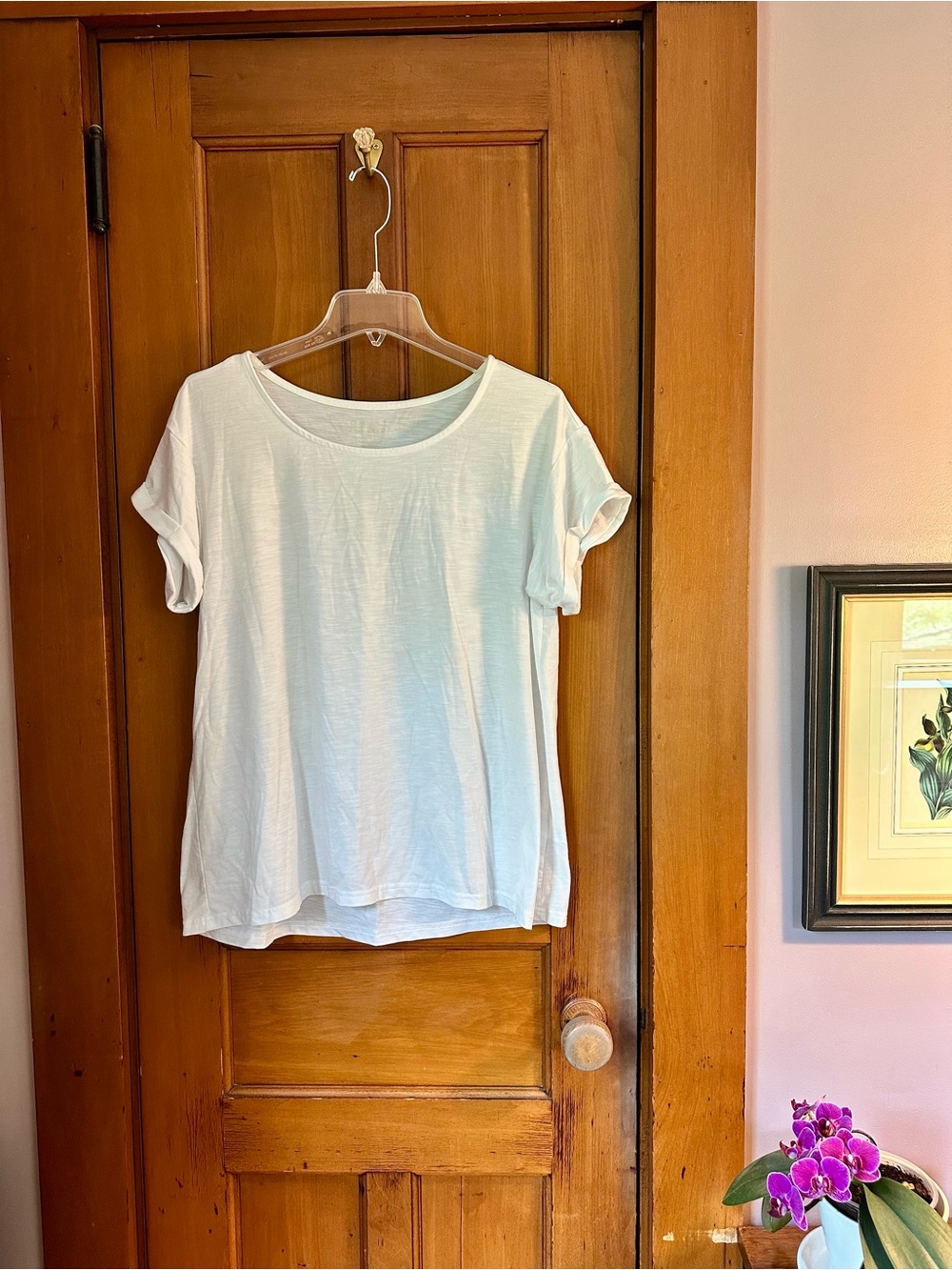 L.L. Bean Women's Short-Sleeve White Scoop Neck Tee
